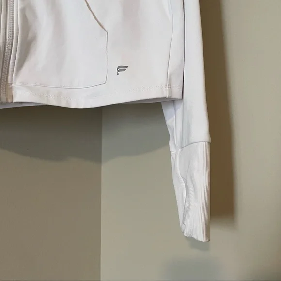 Fabletics Women's White Zip-Up Hoodie size XL - Picture 3 of 5